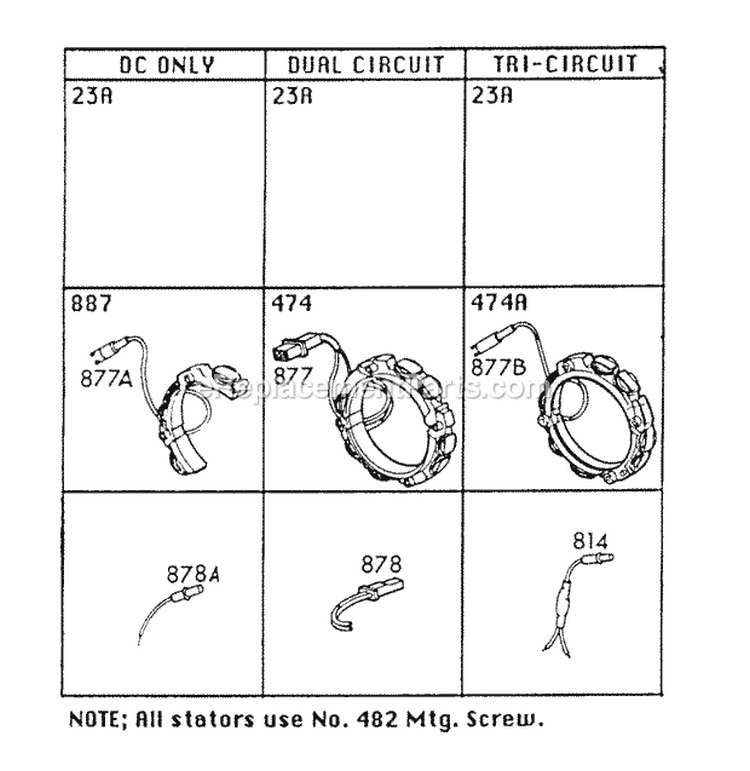 Electric StarterAlternators Diagram and Parts List for 193702-0170-01  Briggs and Stratton Engine